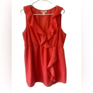 Motherhood Maternity sleeveless Red And White polka dot‎ blouse Xl